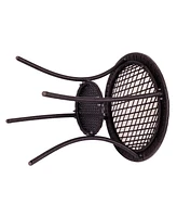 Round Rattan Wicker Coffee Table Glass Top Steel Frame Patio Furni W/Lower Shelf