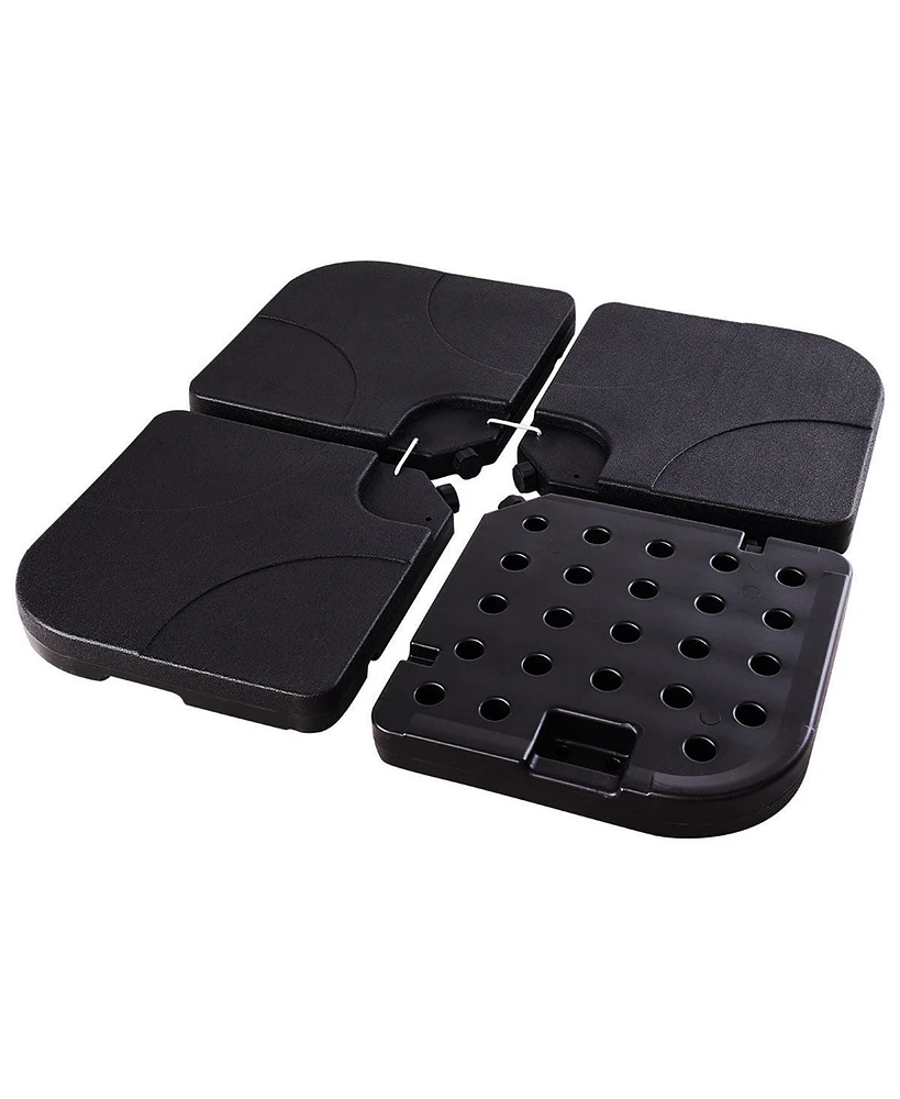 Costway 20'' Patio Offset Umbrella Base Stand Water Filled Base Weights Sand Plate Set