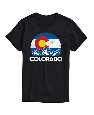 Hybrid Apparel Retro Colorado Flag Mountains Men's Short Sleeve Tee