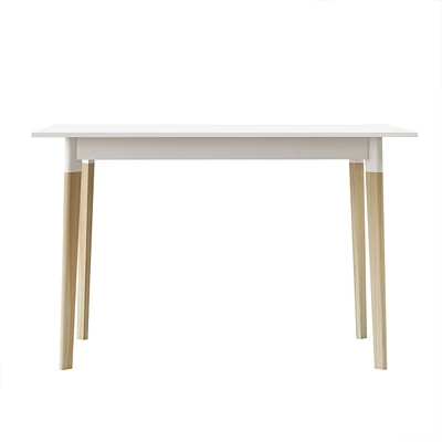 Modern Dining Table 47 Inch Kitchen Table Rectangular Top With Solid Wood Leg