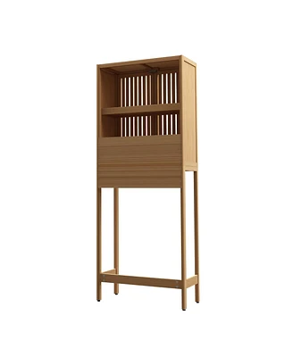 Toilet Storage Rack, Independent Bathroom, Laundry Room, Space Saving, Natural Color