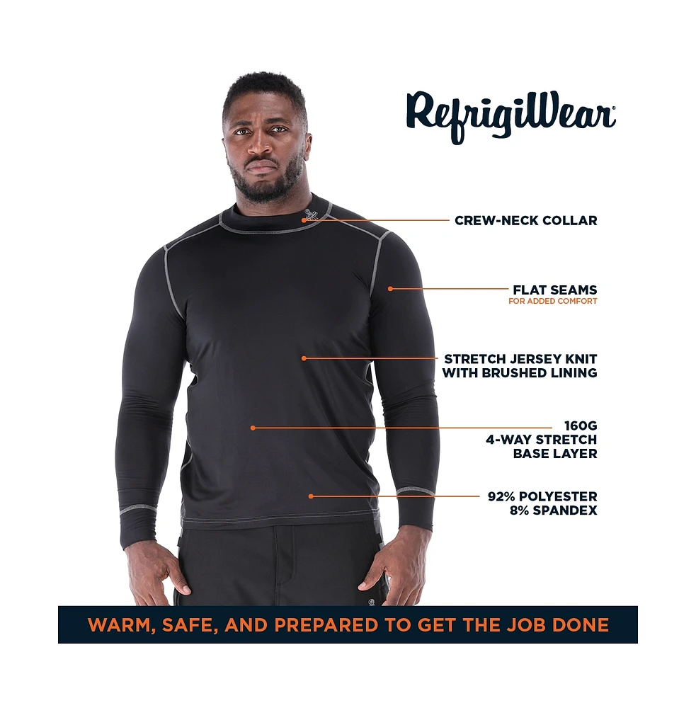 RefrigiWear Big & Tall Lightweight Stretch Knit Base-Layer Top