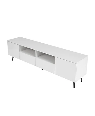 Modern White Tv Stand, 16 Colors Led Tv Stand with Remote Control Lights