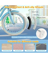 18" Kid's Bike with Training Wheels Adjustable Handlebar Seat Handbrake