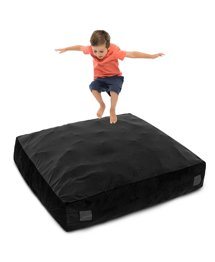 57" x Crash Pad Sensory Mat with Foam Blocks & Washable Velvet Cover