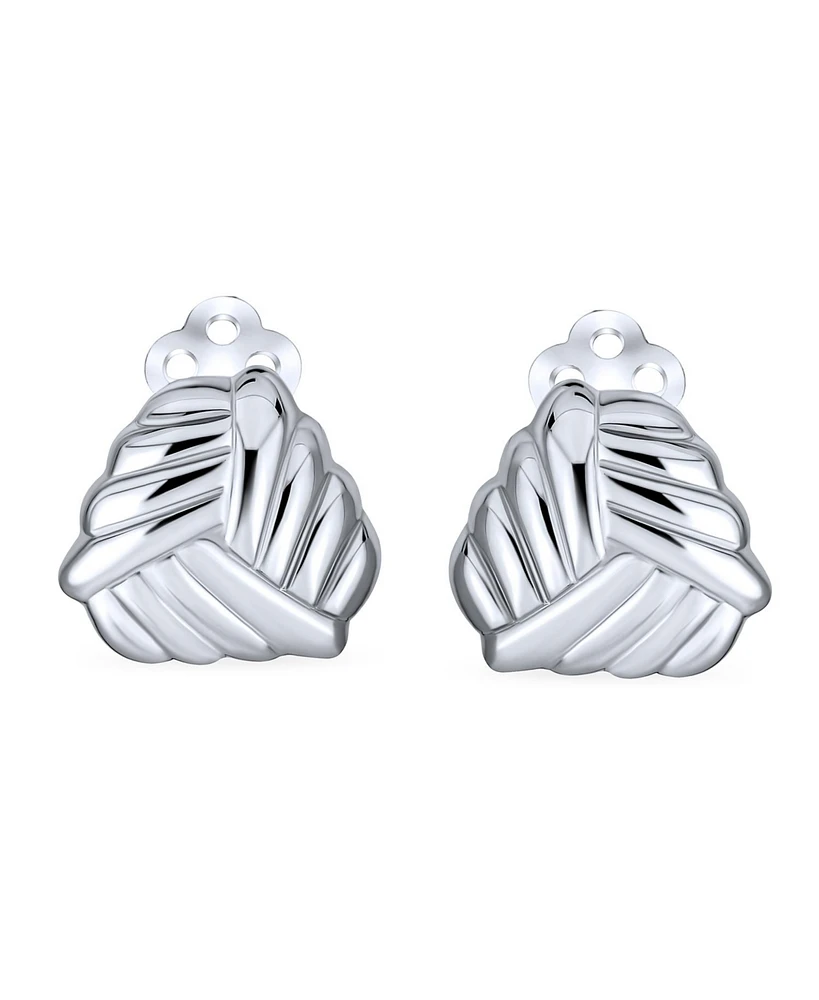 Bling Jewelry Geometric Twist Love Knot Clip On Earrings Polish Shine Non Pierced Ears Sterling Silver Alloy Clip