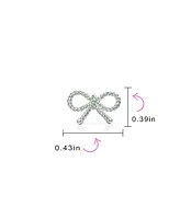 Bling Jewelry Simple Dainty Thin Twist Rope Cable Ribbon Bow Stud Earrings Rose Gold Plated .925 Sterling Silver