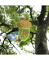 Metal Acorn Wild Bird Feeder Outdoor Hanging Food Dispenser for Garden Yard