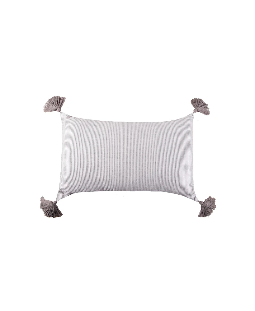 14" x 22" Bree Blush Stripe Woven Lumbar Accent Throw Pillow