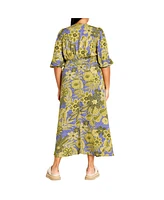 City Chic Plus Daydream Print Maxi Dress