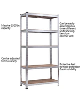 Slickblue 72 Inch Storage Rack with 5 Adjustable Shelves for Books Kitchenware