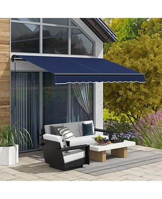 Retractable Awning Water & Uv Resistant, Adjustable Shade for Patios