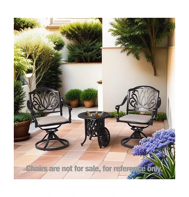 Elegant 21" Cast Aluminum Ice Bucket and Side Table