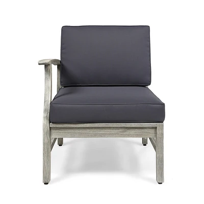 Durable Acacia Wood Outdoor Armchair with Water-Resistant Cushions