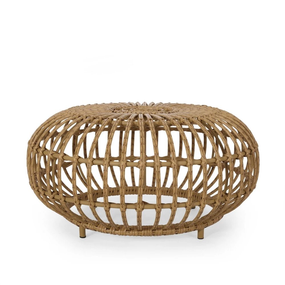 Streamdale Furniture Boho-Chic Handcrafted Faux Rattan Woven Coffee Table