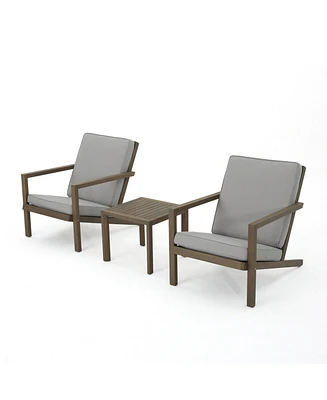 Modern Acacia Wood Adirondack Chair with Water-Resistant Cushions