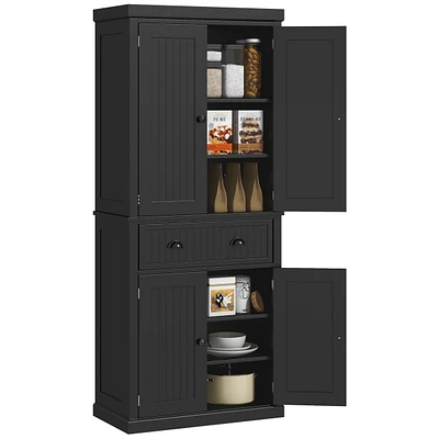 Homcom 72" Kitchen Pantry Storage Cabinet with Drawer, Adjustable Shelves