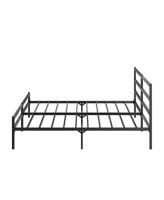 Metal Platform Bed Frame With Headboard, Sturdy Metal Frame, No Box Spring Needed(Queen)