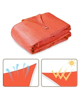 13x7 Ft 97% Uv Block Rectangle Hdpe Sun Shade Sail Heavy Duty Canopy Backyard