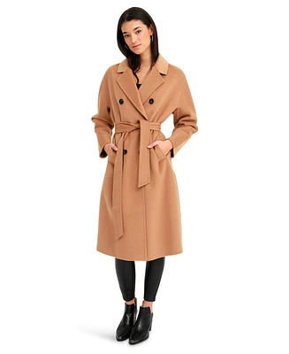 Belle & Bloom Women's Boss Girl Double-Breasted Lined Wool Coat