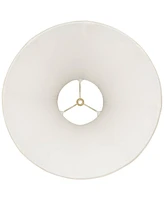 Empire Lamp Shade Ivory French Drape White Large 6" Top x 17" Bottom x 12" High Spider with Replacement Harp and Finial Fitting - Springcrest
