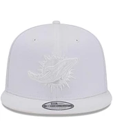 New Era Men's Miami Dolphins Main White on White 9FIFTY Snapback Hat