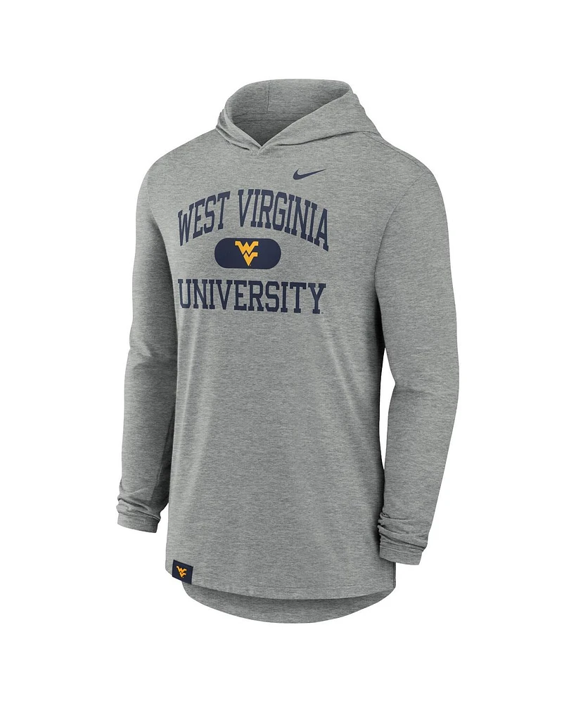 Nike Men's Heather Gray West Virginia Mountaineers Blitz Hoodie Long Sleeve T-Shirt