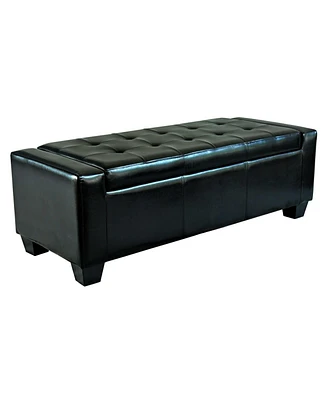 Homcom Modern Ottoman Bench Seat Faux Leather Sofa Shoe Storage Footrest