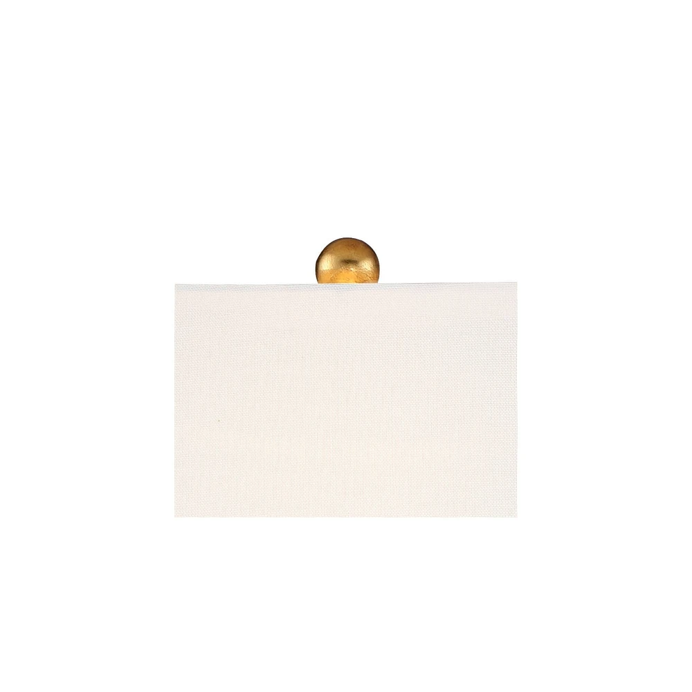 Valerie Modern Glam Luxury Table Lamp 28" Tall Gold Clear Crystal Glass White Fabric Rectangular Shade for Living Room Bedroom House Bedside Nigh