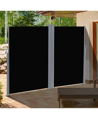 Double-Sided Retractable Patio Screen Awning for Privacy and Elegance