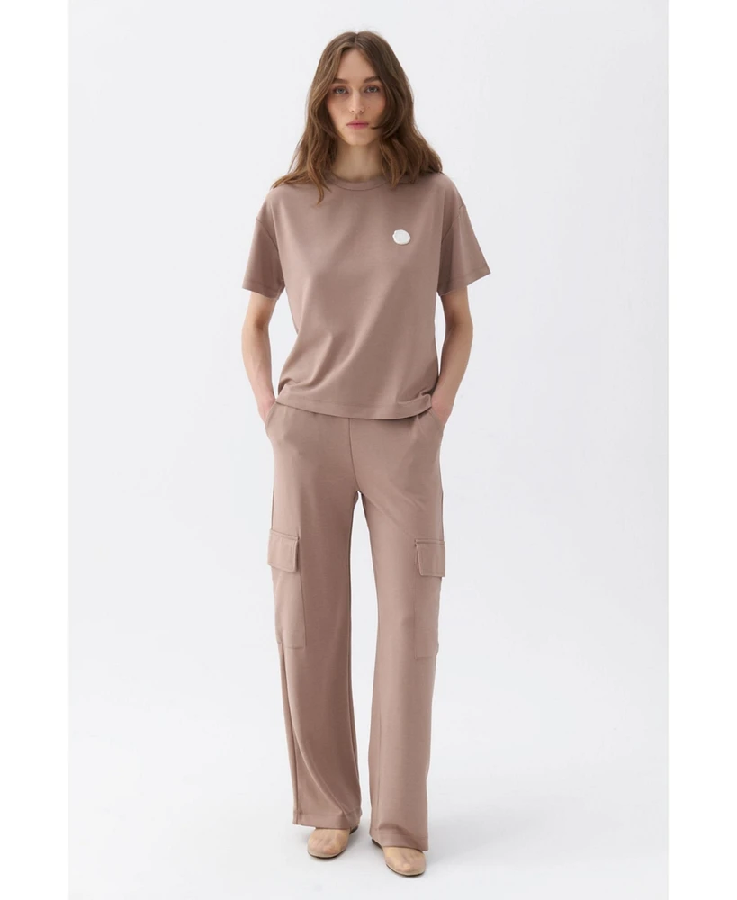 Nocturne Women's Cargo Pants with Elastic Waistband