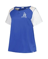 '47 Brand Women's Royal/Gray Los Angeles Dodgers Plus Size Henley T-Shirt