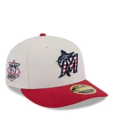 New Era Men's Red Miami Marlins 2024 Fourth of July Low Profile 59FIFTY Fitted Hat