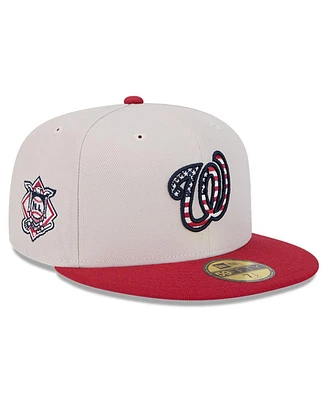 New Era Men's Red Washington Nationals 2024 Fourth of July 59FIFTY Fitted Hat