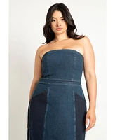Eloquii Plus Size Strapless Denim Dress