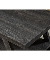 Replicated Wood Shelf Coffee Table in Charcoal Finish