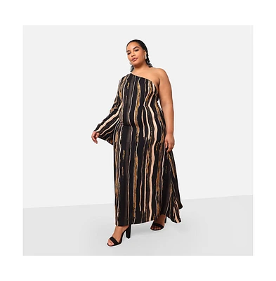 Rebdolls Women's Esperanza Stripe Print Maxi Kaftan Dress