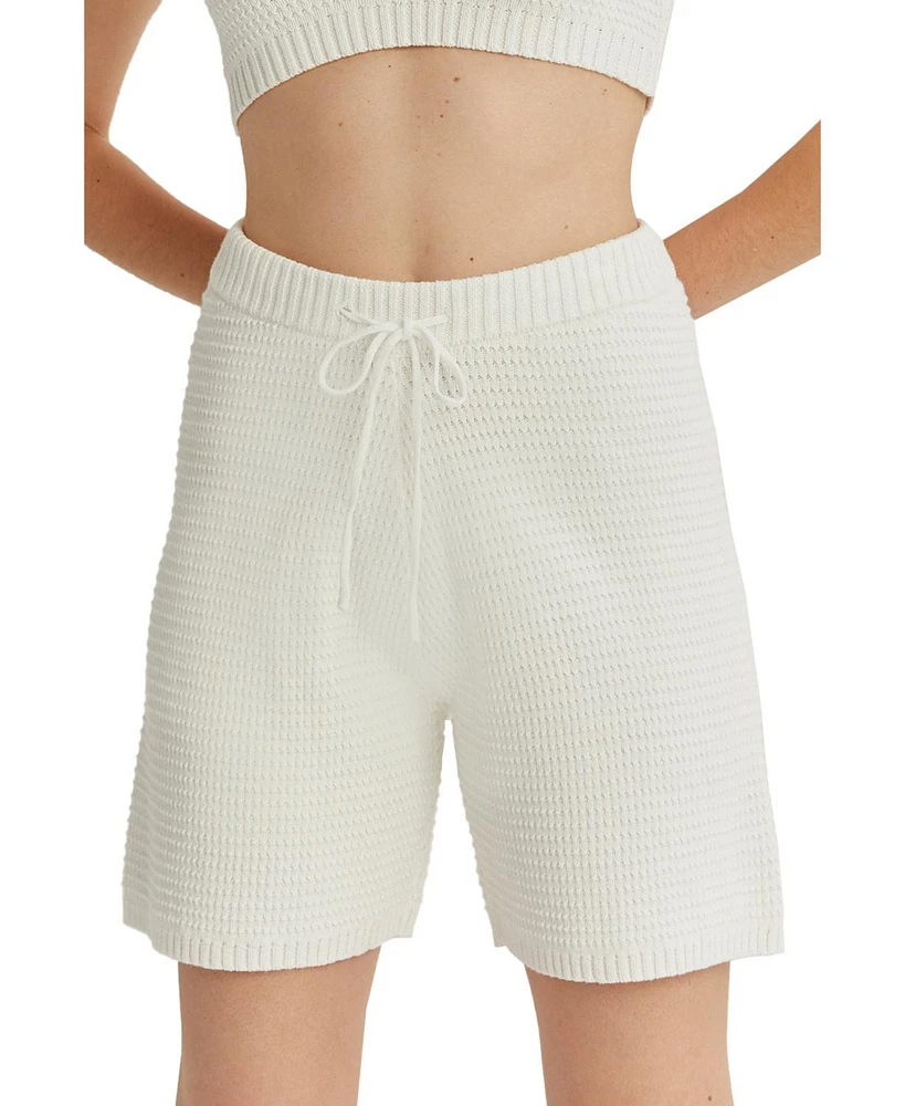 Crescent Women's Odalis Cotton Waffle Knit Shorts