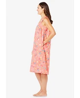 Dreams & Co. Plus Print Sleeveless Square Neck Lounger