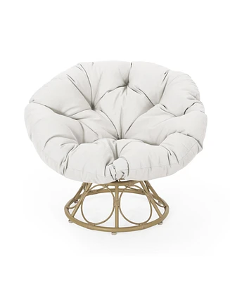 Elegant Mia Papasan Chair Swiveling Wicker Comfort for Outdoor Relaxation