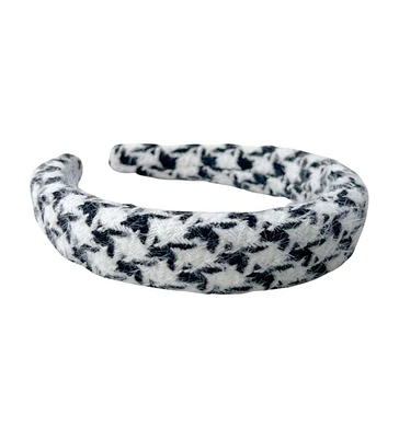 Padded Headband - Black Houndstooth