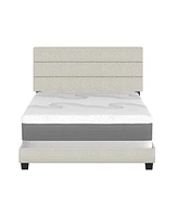 Boyd Sleep Ravenna Upholstered Linen Adjustable Height Headboard Platform Bed Frame