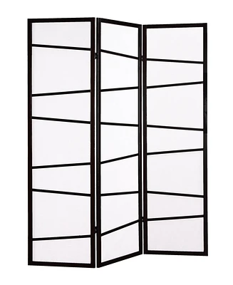 3-Panel Screen Room Divider, Black