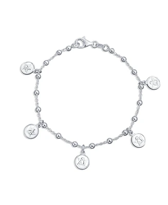 Bling Jewelry Protection Dangle Round Disc Medal Multi Charm Guardian Angels Cherubs Coin Bracelet Sterling Silver