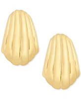 Grooved Textured Teardrop Stud Earrings in 10k Gold