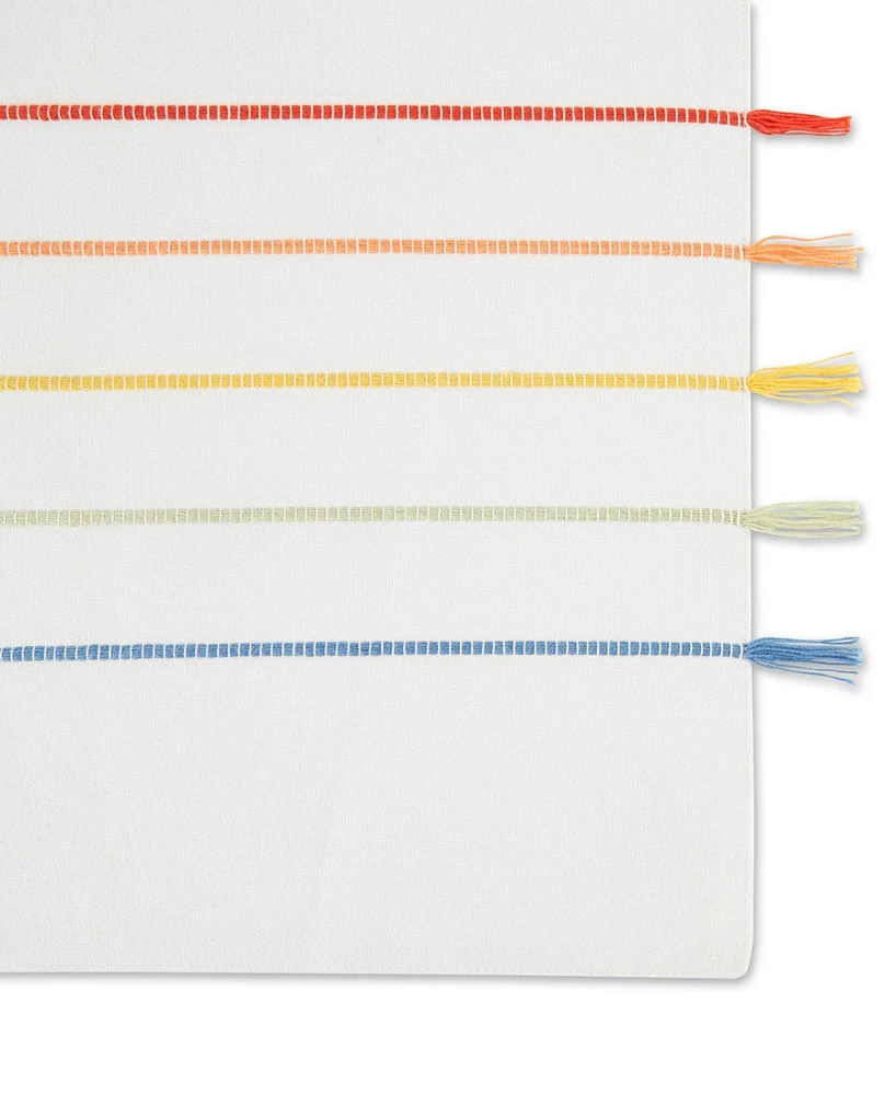 Design Imports Stripe Tassel Placemat Set of 4