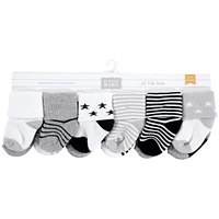 Hudson Baby Boys Unisex Grow with Me Fit Cotton Terry Socks for Growing Feet
