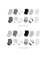 Hudson Baby Boys Unisex Grow with Me Fit Cotton Terry Socks for Growing Feet
