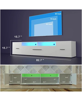 Rgb Led Tv Cabinet with 90% Storage Space and Multicolor Modes