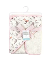 Hudson Baby Girls Cotton Hooded Towel and Washcloth